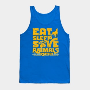 Eat Sleep save animals Repeat pet paw Tank Top